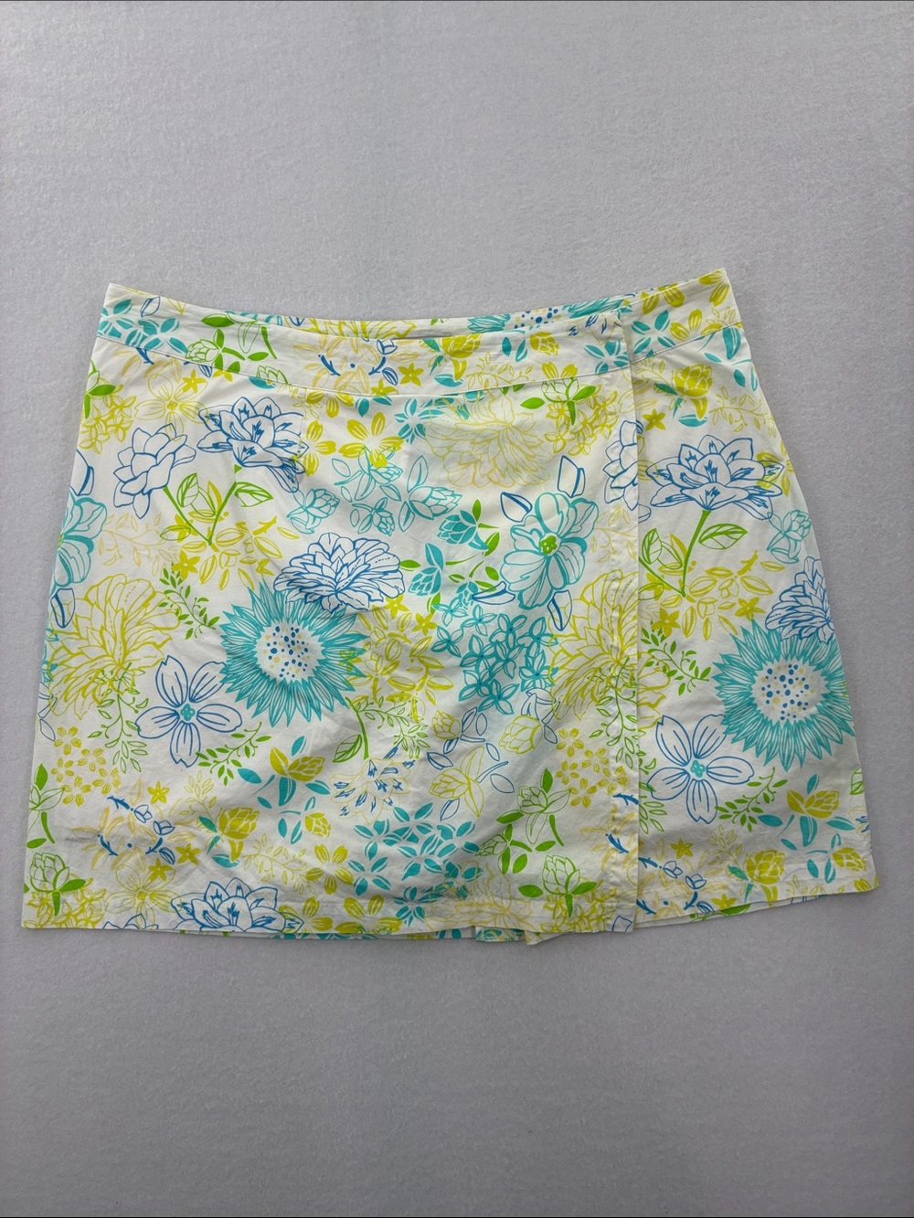 3For$20 Jessica London White Mini Skort with Teal & Lime Floral Print size: 22W